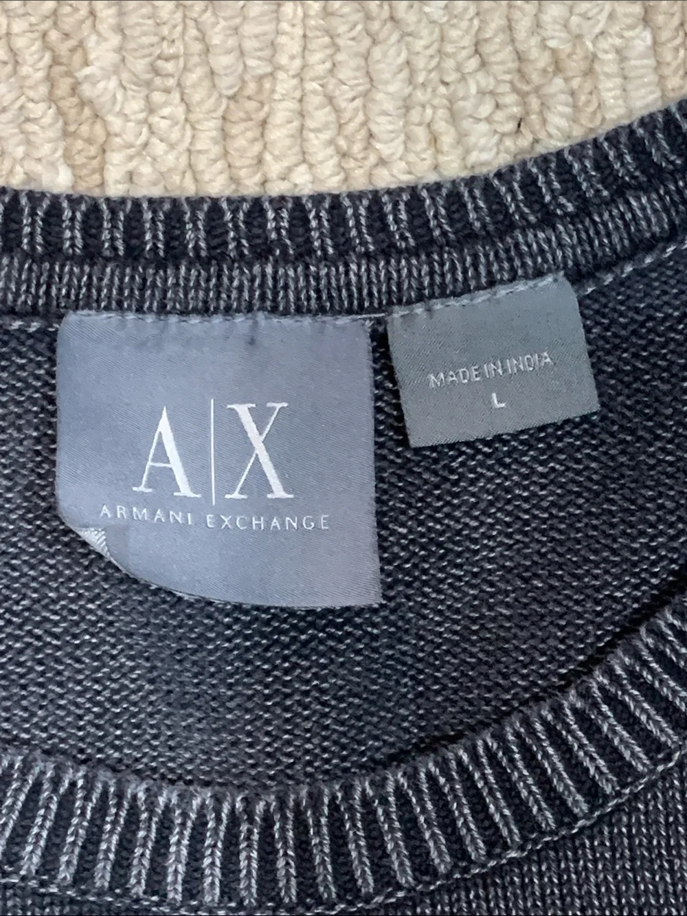 Armani Exchange Men's Charcoal Crewneck Sweater (437)